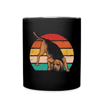 Bloodhound Hund Bluthund - Tasse einfarbig - Schwarz - Vorne