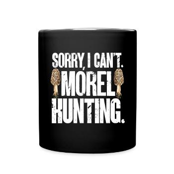Mushroom hunting, mushrooms, morels, mushroom picking, foraging - Full Colour Mug - black - Front
