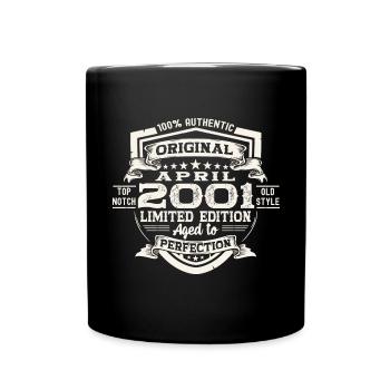 22 Geburtstag Mann Original April Jahrgang 2001 - Tasse einfarbig - Schwarz - Vorne