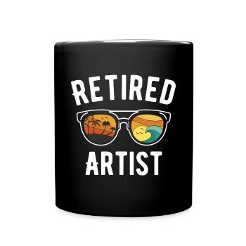 Bliss in Retirement: Artists with - Full Colour Mug - black - Front