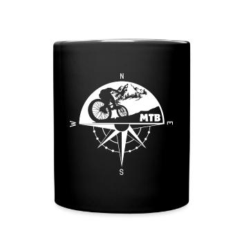 MTB - Tour on the mountain Mountain Bike Cycling Sport - Full Colour Mug - black - Front