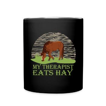 Schönes Reiten Pferde Spruch für Reiter - Tasse einfarbig - Schwarz - Vorne