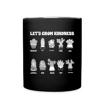 Awesome Let's Grow Kindness For Succulent Cactus - Full Colour Mug - black - Front
