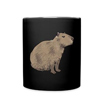 Capybara Nagetier - Tasse einfarbig - Schwarz - Vorne