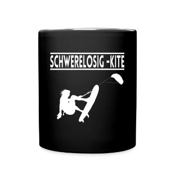 Schwerelosigkeit Kitesurfen Kiten für Kiter - Tasse einfarbig - Schwarz - Vorne