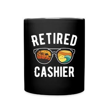 Retired Cashier Beach Vacation Design - Tasse einfarbig - Schwarz - Vorne