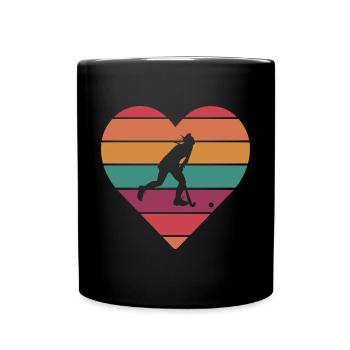 Vintage Heart Retro Goalkeeper Defender Field Hock - Mug uni - noir - Devant