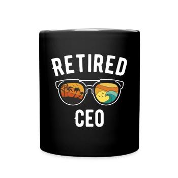 Retraite CEO Beach Sunglasses Design - Mug uni - noir - Devant