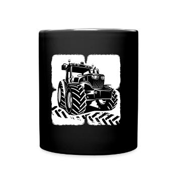 Tracteur Conducteur de tracteur Farmer Tracteur Pneus - Mug uni - noir - Devant
