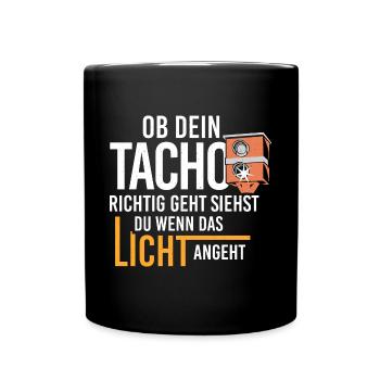 Blitzer bei defekten Tacho - Lustig - Tasse einfarbig - Schwarz - Vorne