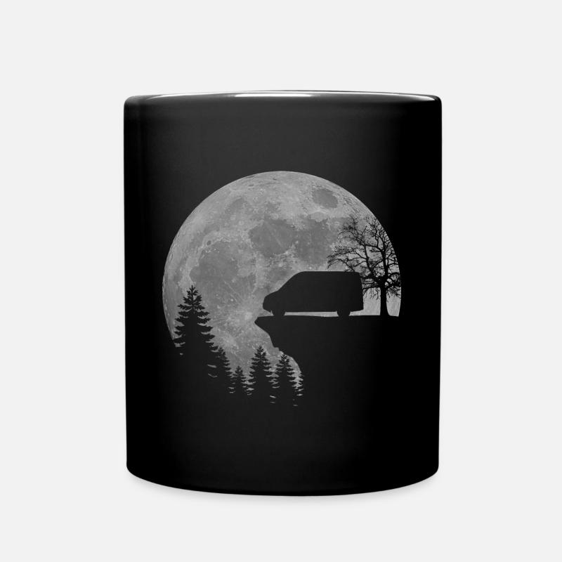 Camper Van, Kastenwagen, Wohnmobil, Mond - Tasse einfarbig - Schwarz