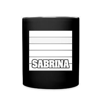 Frauenname Sabrina - Tasse einfarbig - Schwarz - Vorne