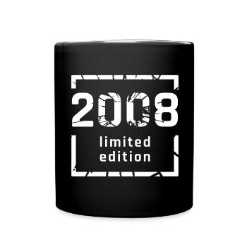 2008 limited edition 15. Geburtstag - Tasse einfarbig - Schwarz - Vorne