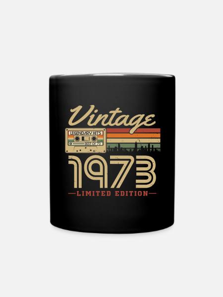 Vintage 1973 Retro Jahrgang Geburtstag Geschenk - Tasse einfarbig - Schwarz