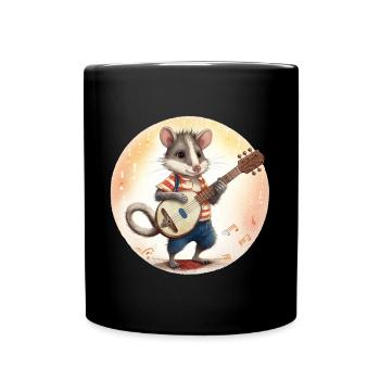 L’opossum joue du banjo - Mug uni - noir - Devant