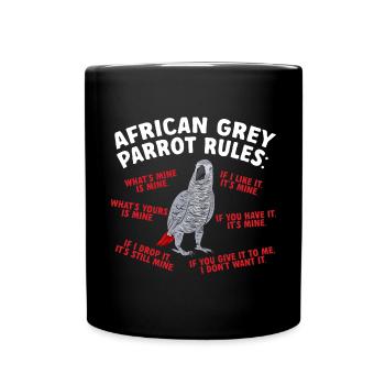 Graupapagei Perroquet gris d’Afrique Papagei - Mug uni - noir - Devant