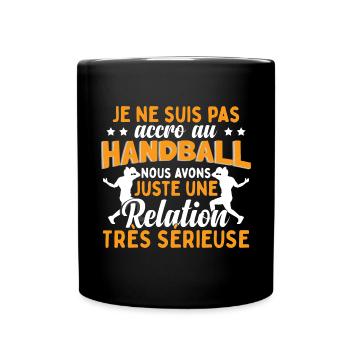 Hommes Handball Entraîneur - Mug uni - noir - Devant
