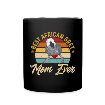 Graupapagei African Grey Parrot Papagei - Tasse einfarbig - Schwarz - Vorne