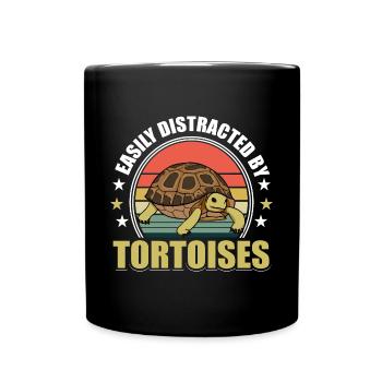 Vintage facilement distrait par les tortues Turtle Rept - Mug uni - noir - Devant