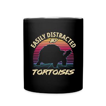 Retro 80s Style Vintage Tortoise Turtle - Full Colour Mug - black - Front
