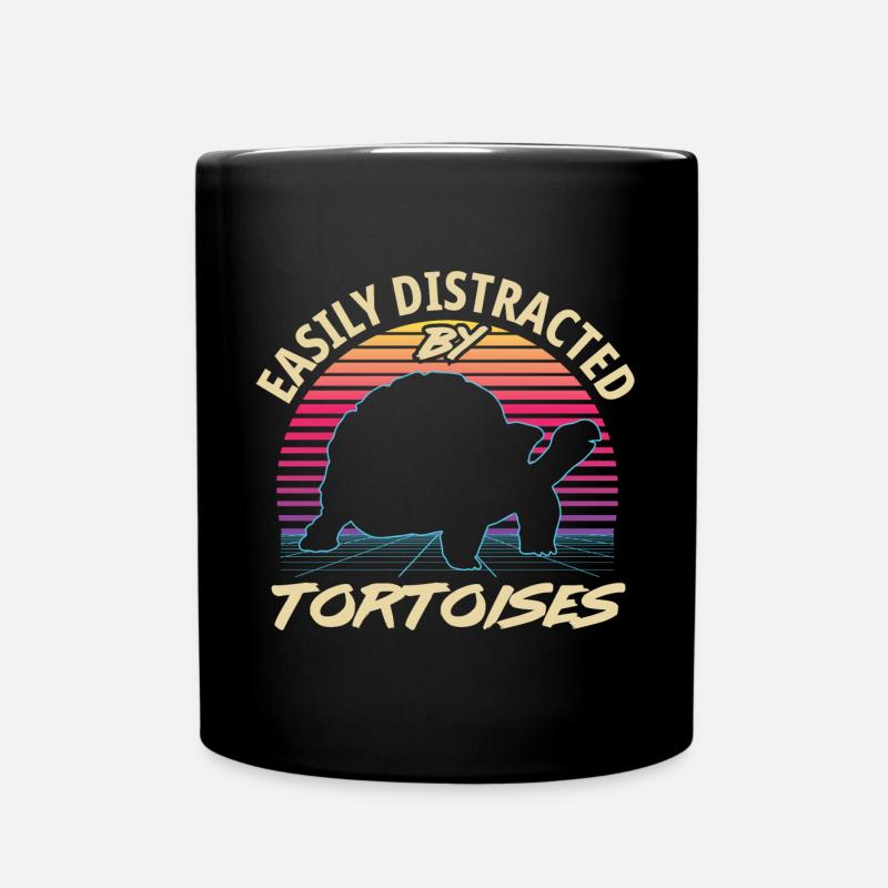 Retro 80s Style Vintage Tortoise Turtle - Tasse einfarbig - Schwarz