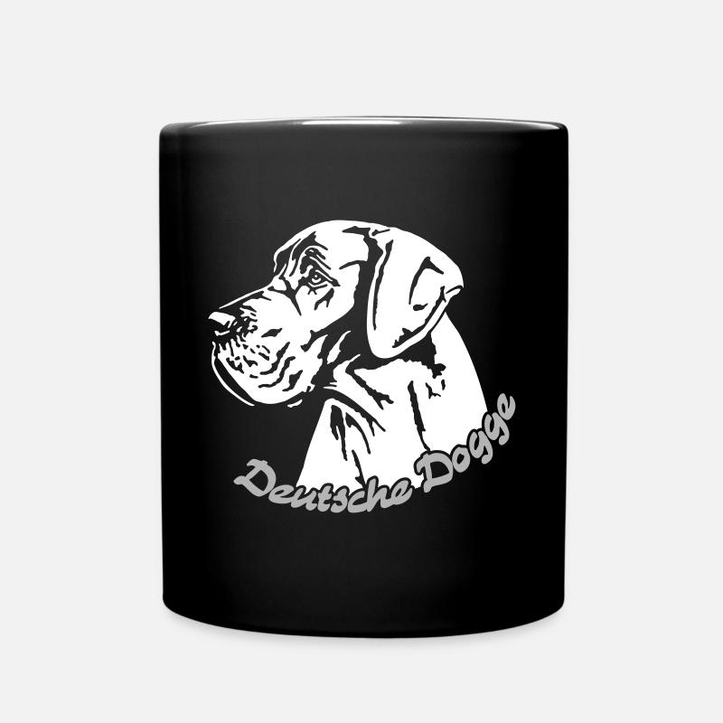 Deutsche Dogge hell - Tasse einfarbig - Schwarz