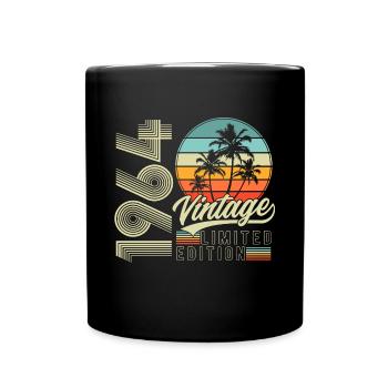 1964 Vintage Jahrgang Retro Geburtstag Geschenk - Tasse einfarbig - Schwarz - Vorne