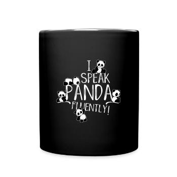Je parle couramment le panda ! Pandas Kawaii mignons - Mug uni - noir - Devant