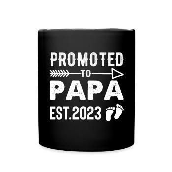 Promoted to Papa 2023 funny Father Sayings Papa - Full Colour Mug - black - Front