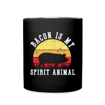 Le bacon est mon animal d’âme Drôle d’amateur de bacon - Mug uni - noir - Devant