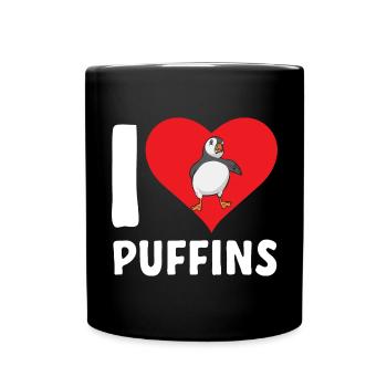puffin puffin auke birds Lunde - Full Colour Mug - black - Front