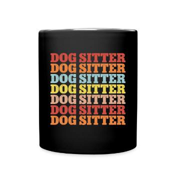 Pet Sitting Cat Dog Pet Sitter - Full Colour Mug - black - Front