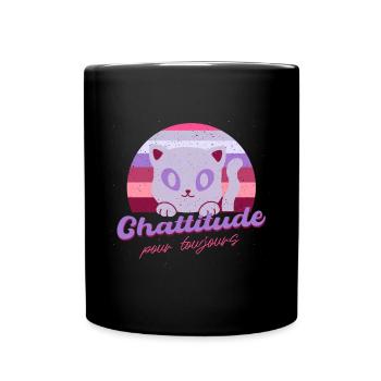 Chattitude - cadeau chat - amoureuse des chats - Mug uni - noir - Devant