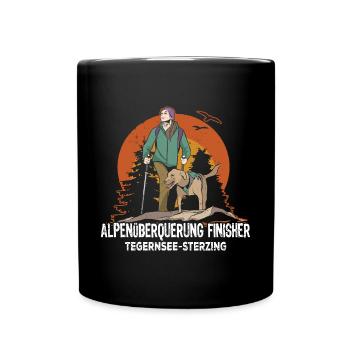Alpenüberquerung Finisher Tegernsee Sterzing - Tasse einfarbig - Schwarz - Vorne