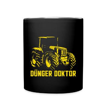 Dünger Doktor Landwirtschaft Landwirt Traktor - Tasse einfarbig - Schwarz - Vorne