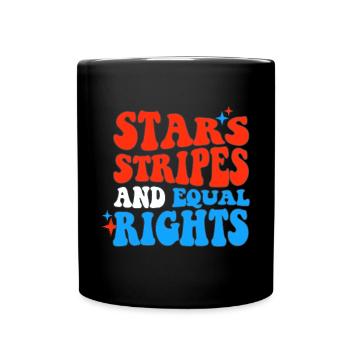 Rayures étoilées et égalité - Mug uni - noir - Devant