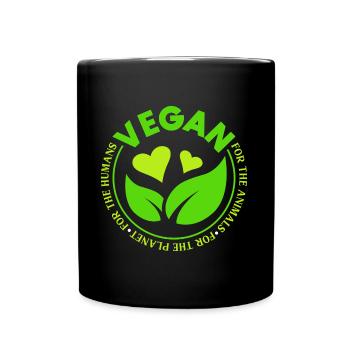 Vegan for Animals, Planet, People Design for - Mug uni - noir - Devant