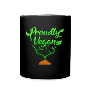 Veganes Pflanzendesign für stolze Veganer - Tasse einfarbig - Schwarz - Vorne