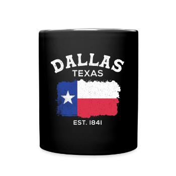 Dallas Texas est 1841 design for proud - Full Colour Mug - black - Front