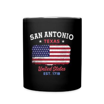 San Antonio Texas est 1718 Design für stolze San - Tasse einfarbig - Schwarz - Vorne