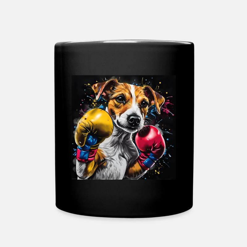 Jack Russell Terrier Portrait de boxe - Mug uni - noir