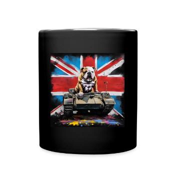 Britische Armee Bulldogge Union Jack - Tasse einfarbig - Schwarz - Vorne