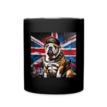 English Bulldog British Army Soldier - Full Colour Mug - black - Front