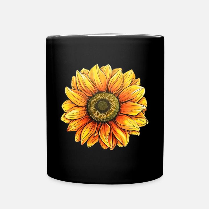 Sunflower - Full Colour Mug - black