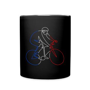 Cyclist Blue White Red - Full Colour Mug - black - Front