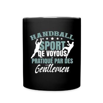 Amusant Handball Hommes - Mug uni - noir - Devant