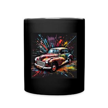 Morris Minor British Car Splash Art - Mug uni - noir - Devant