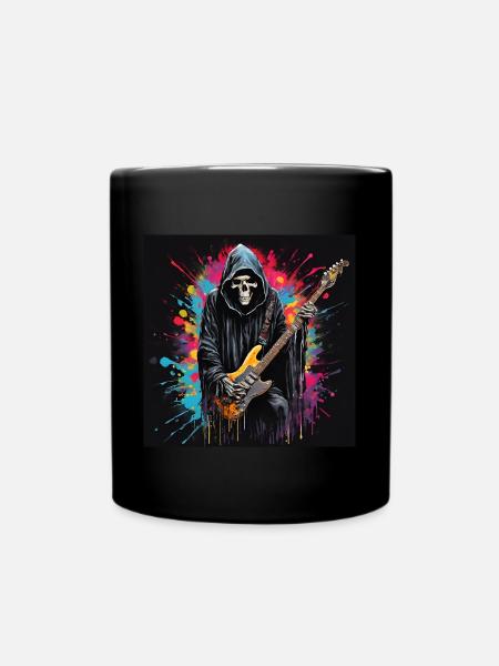 Der Sensenmann-Death-Gitarrist Splash Art - Tasse einfarbig - Schwarz