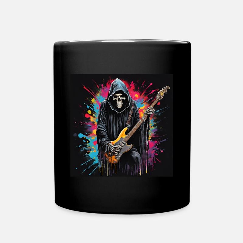 The Grim Reaper Death Guitariste Splash Art - Mug uni - noir