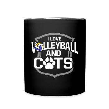 Spiker Blocker Setter Funny I Love Volleyball And - Full Colour Mug - black - Front